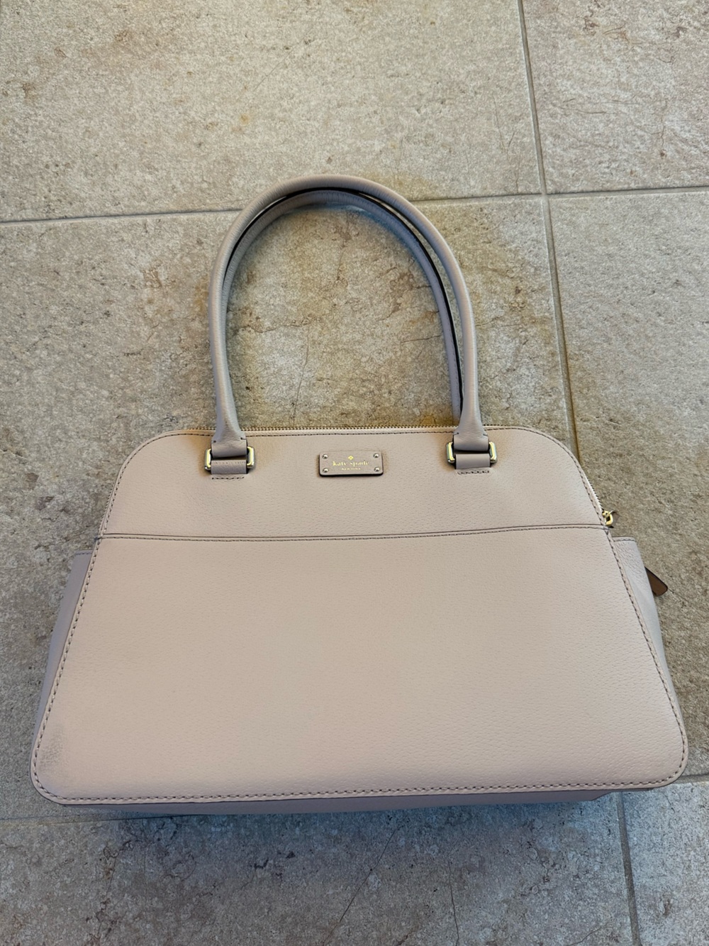kate spade Blush Leather Structured Tote with Gold Hardware